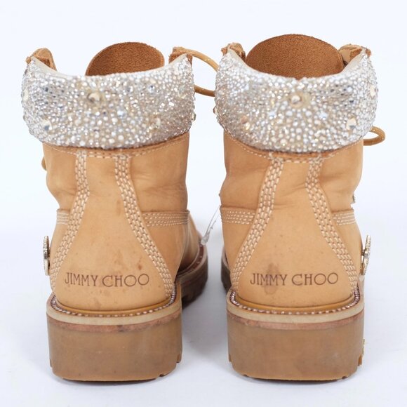 Jimmy Choo x Timberland boots Womens sz 5 Swarovski crystal embellished shoes - Picture 4 of 16